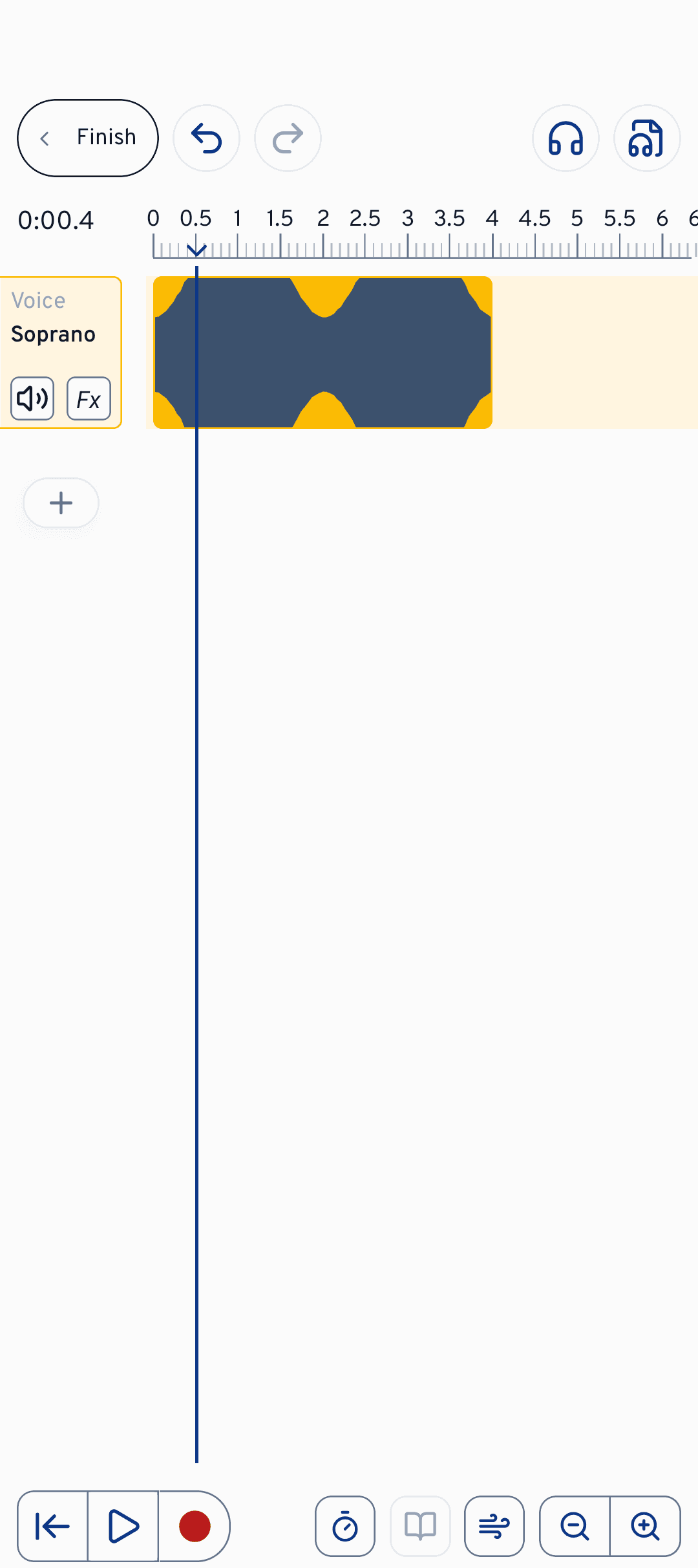 Move, trim and split clips on the timeline; undo and redo are always one tap away.