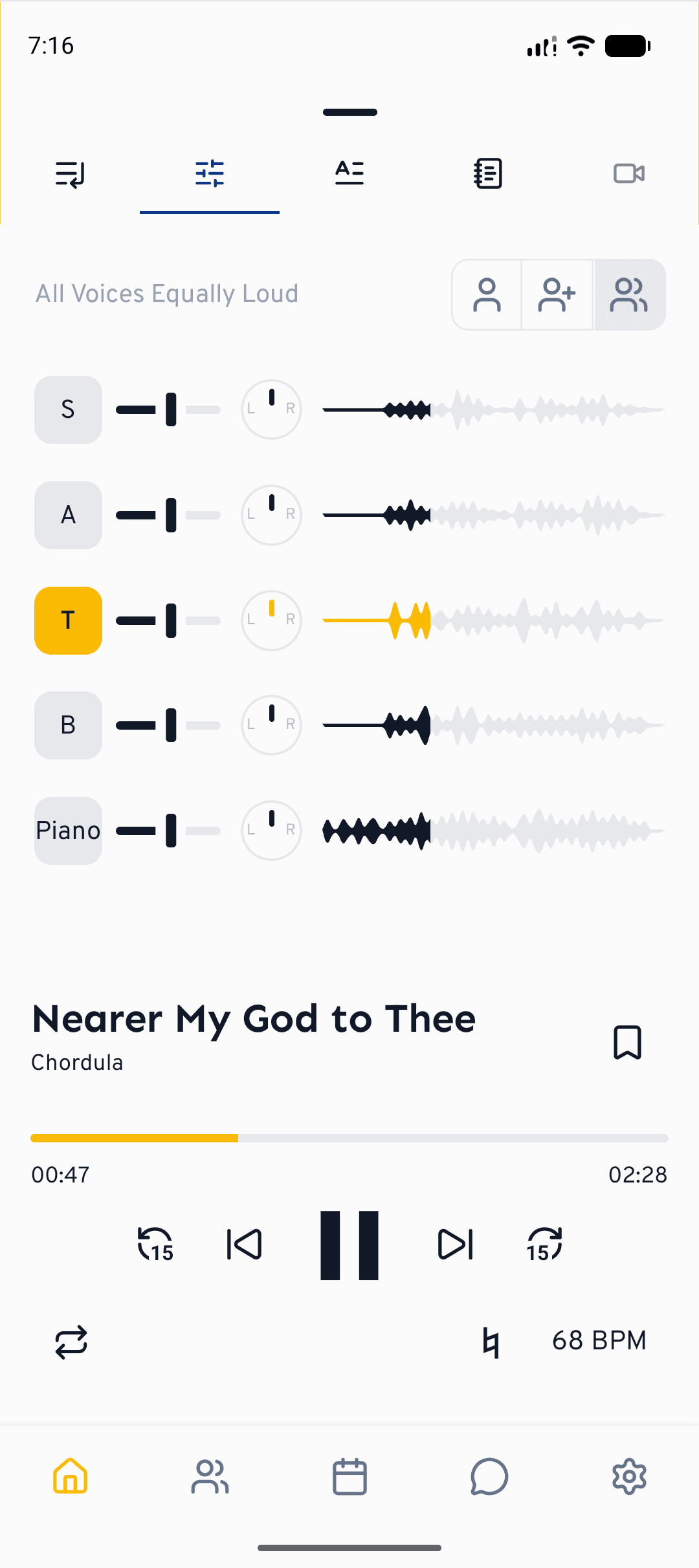 Playing and practising songs