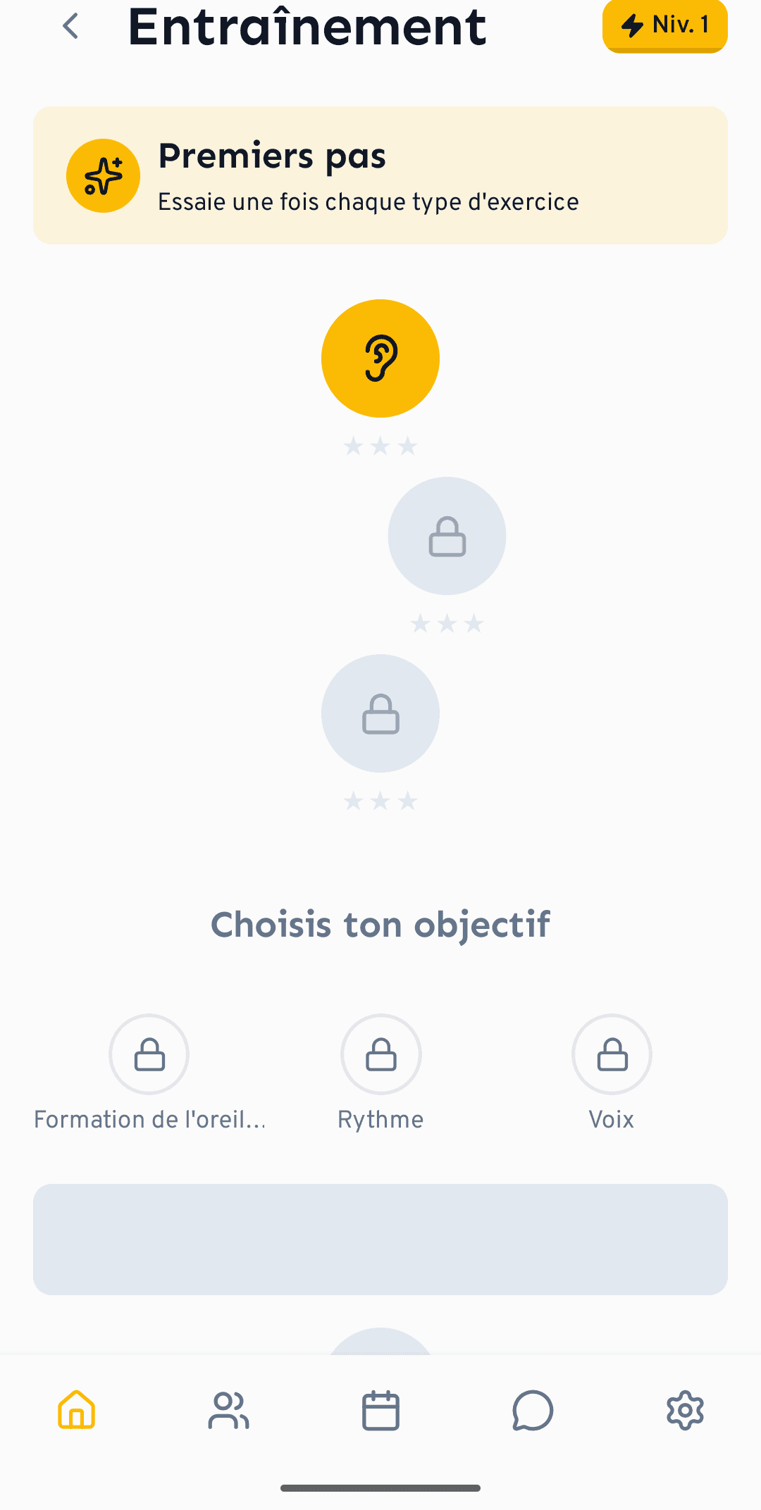 Le parcours d'apprentissage avec les exercices guidés.