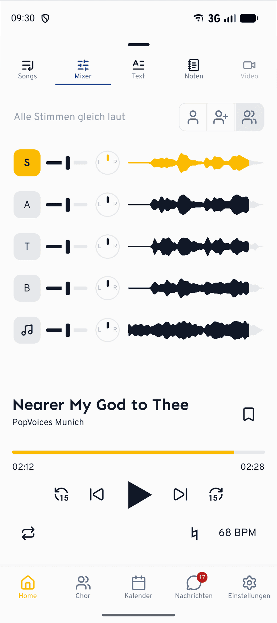 Your voice part on its own track