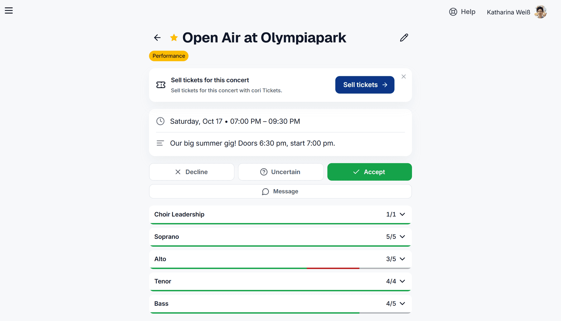 Setting and tracking attendance