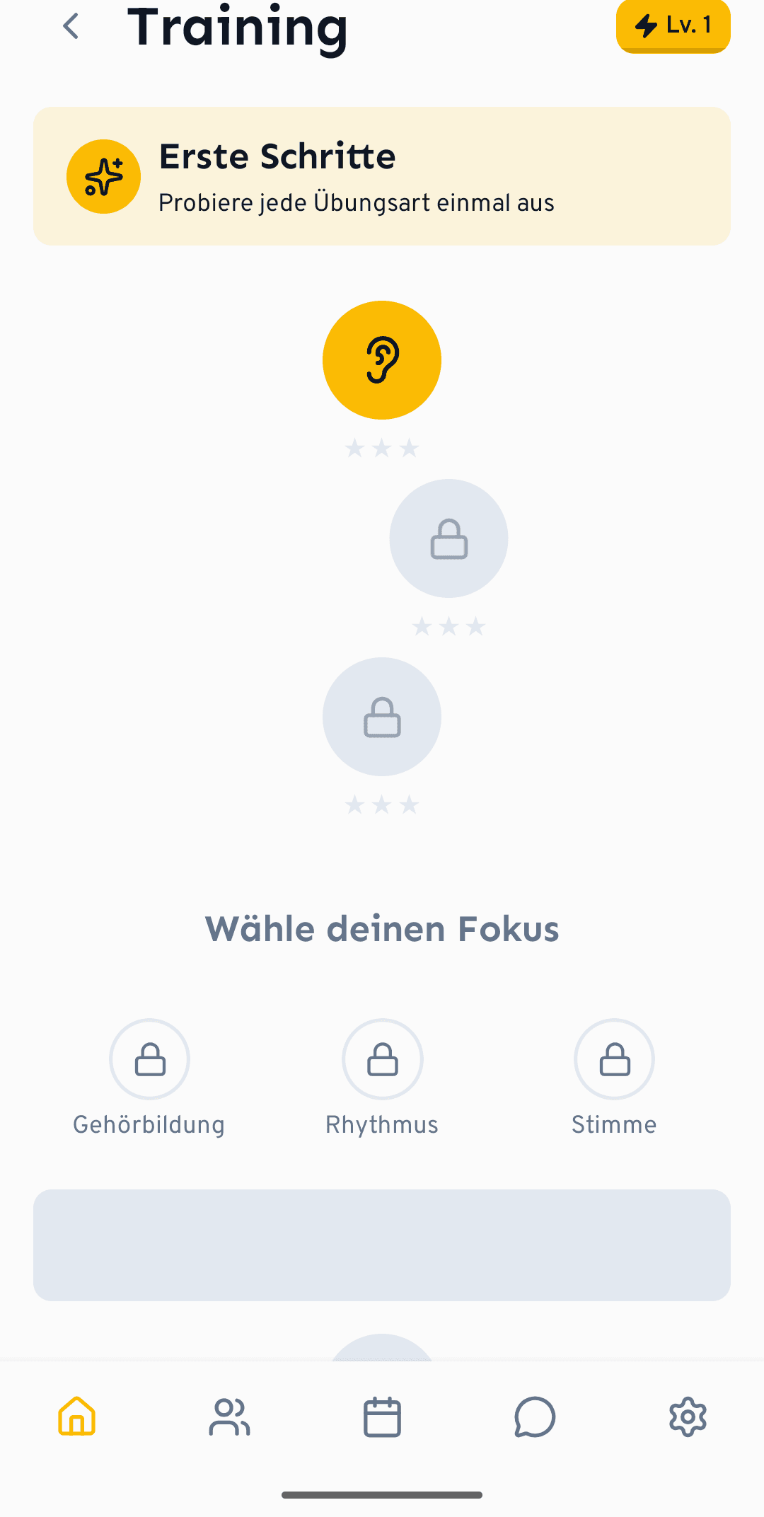 Der Lernpfad mit den angeleiteten Übungen.